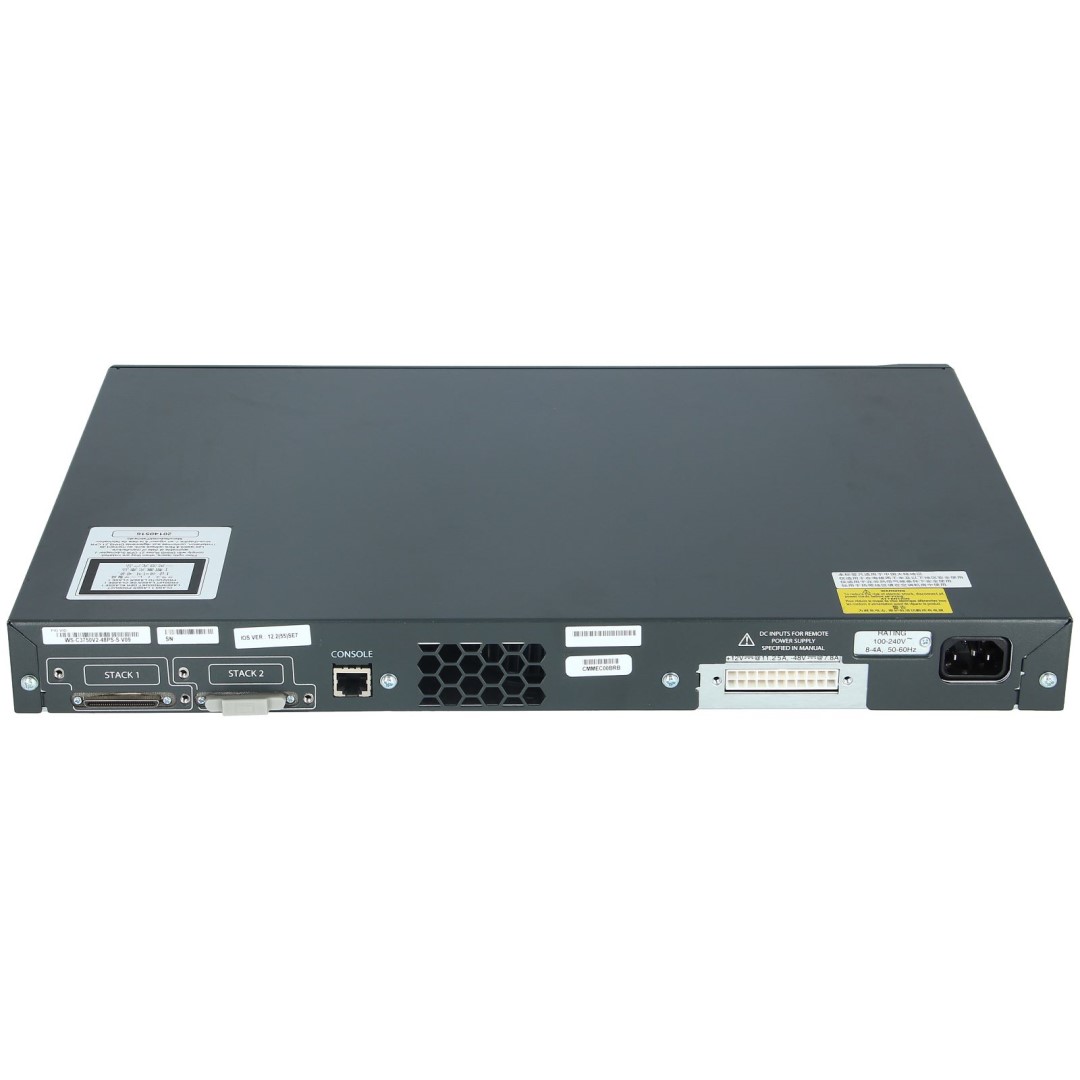 Cisco Catalyst 3750V2 Stackable 48 10/100Base-T PoE Ethernet ports &amp; 4 SFP Uplink ports, IP Base software