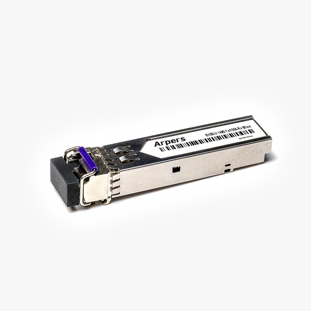 Arpers 10GBASE BiDi SFP+ 1490nm-TX/1550nm-RX 80km industrial DOM LC Símplex, SMF Transceiver Module compatible with Cisco